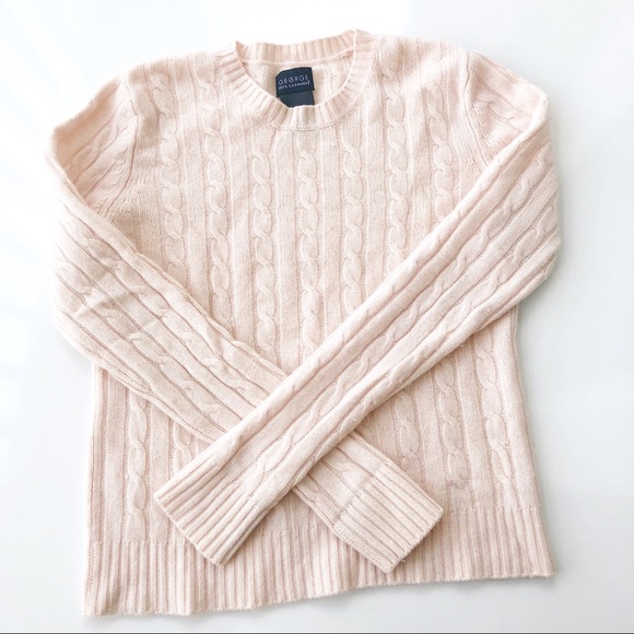 George Other - George Pink Cashmere Cable Knit Sweater